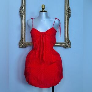 Lily Red Textured Dress